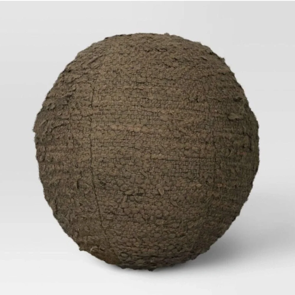 Threshold Boucle Sphere Throw Pillow Dark Green NEW